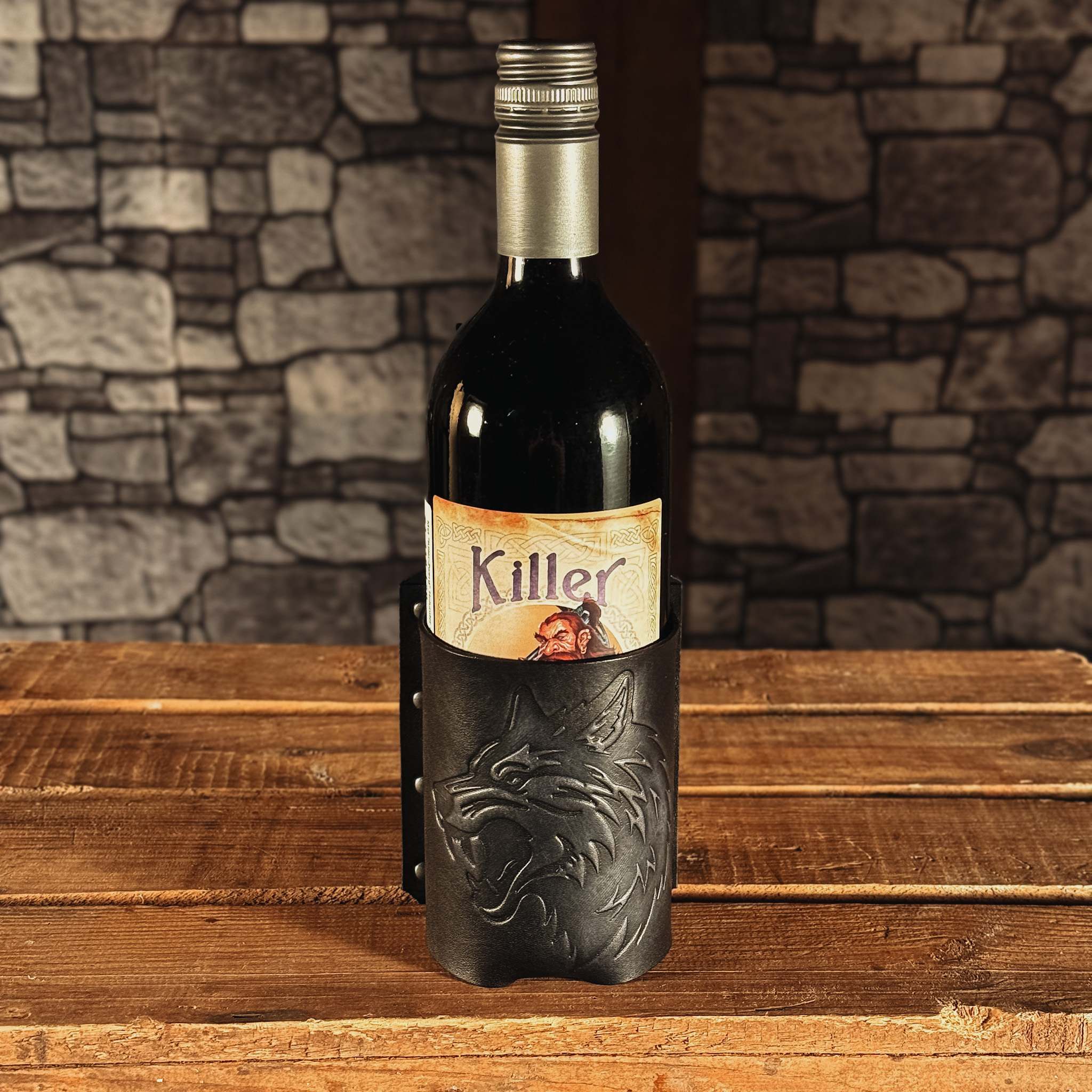 BecherBoss Getränkehalter fletschender Wolf sw