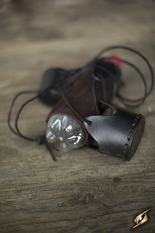 Flaschenhalter aus Leder, schwarz