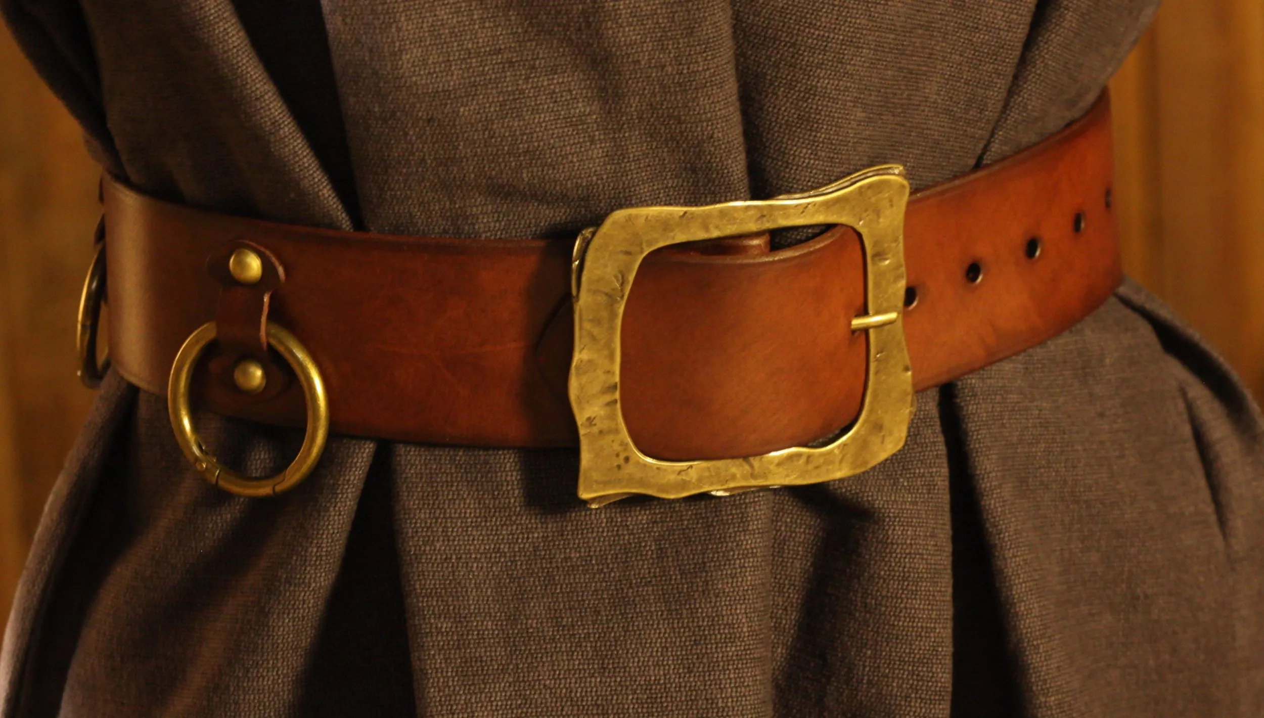 Ledergürtel 6cm Breite mit Ringen