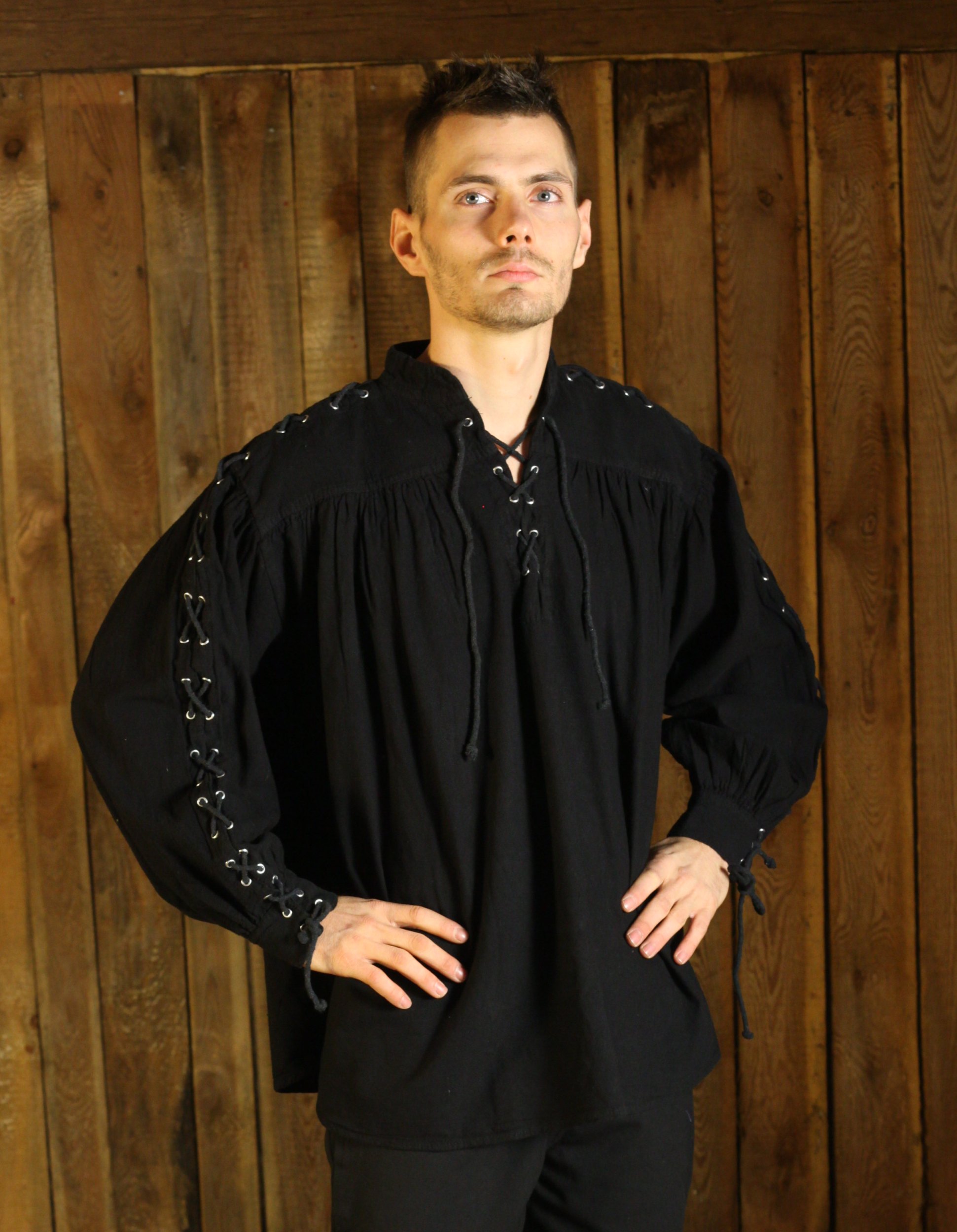 Mittelalter-Hemd, Ärmel geschnürt