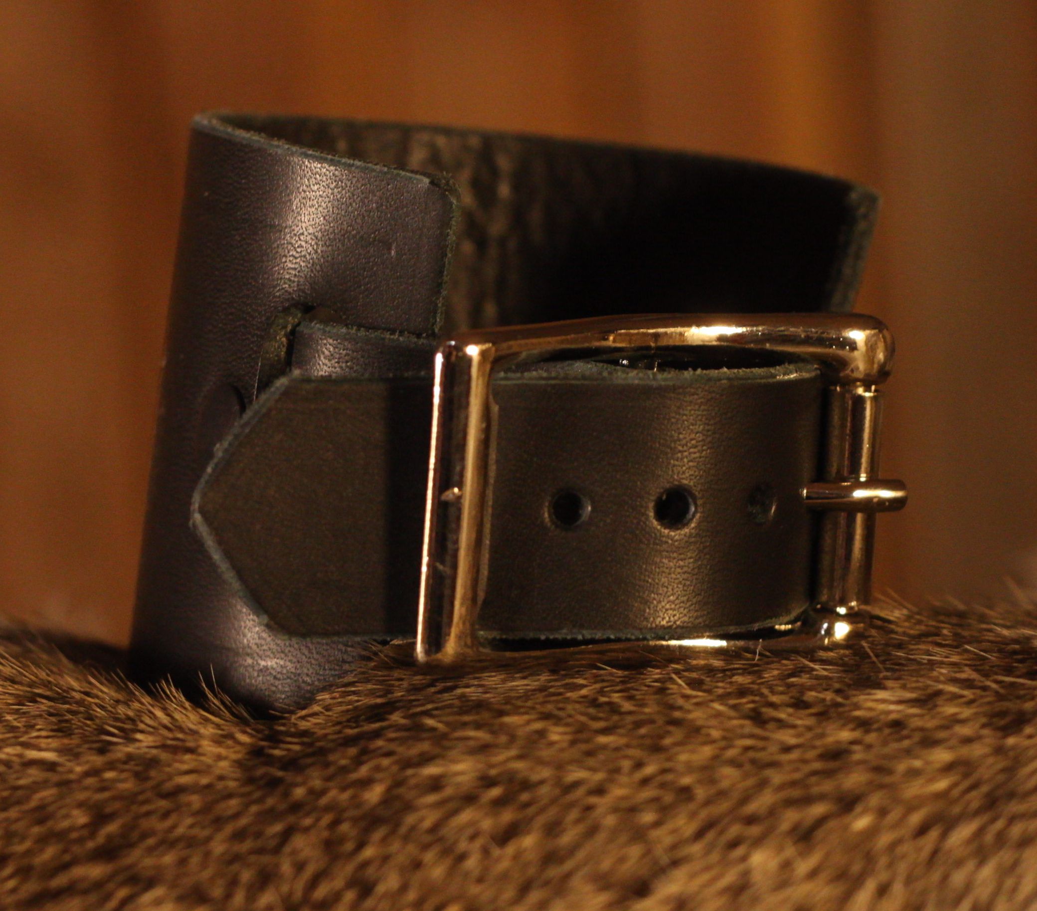 Lederarmband 6cm Black Drache schwarz