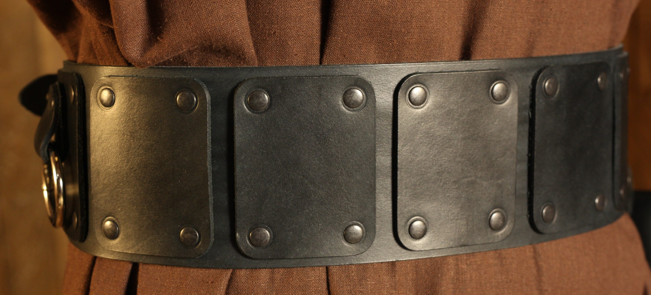 Breitgürtel aus Leder, 10cm, mit Ringen