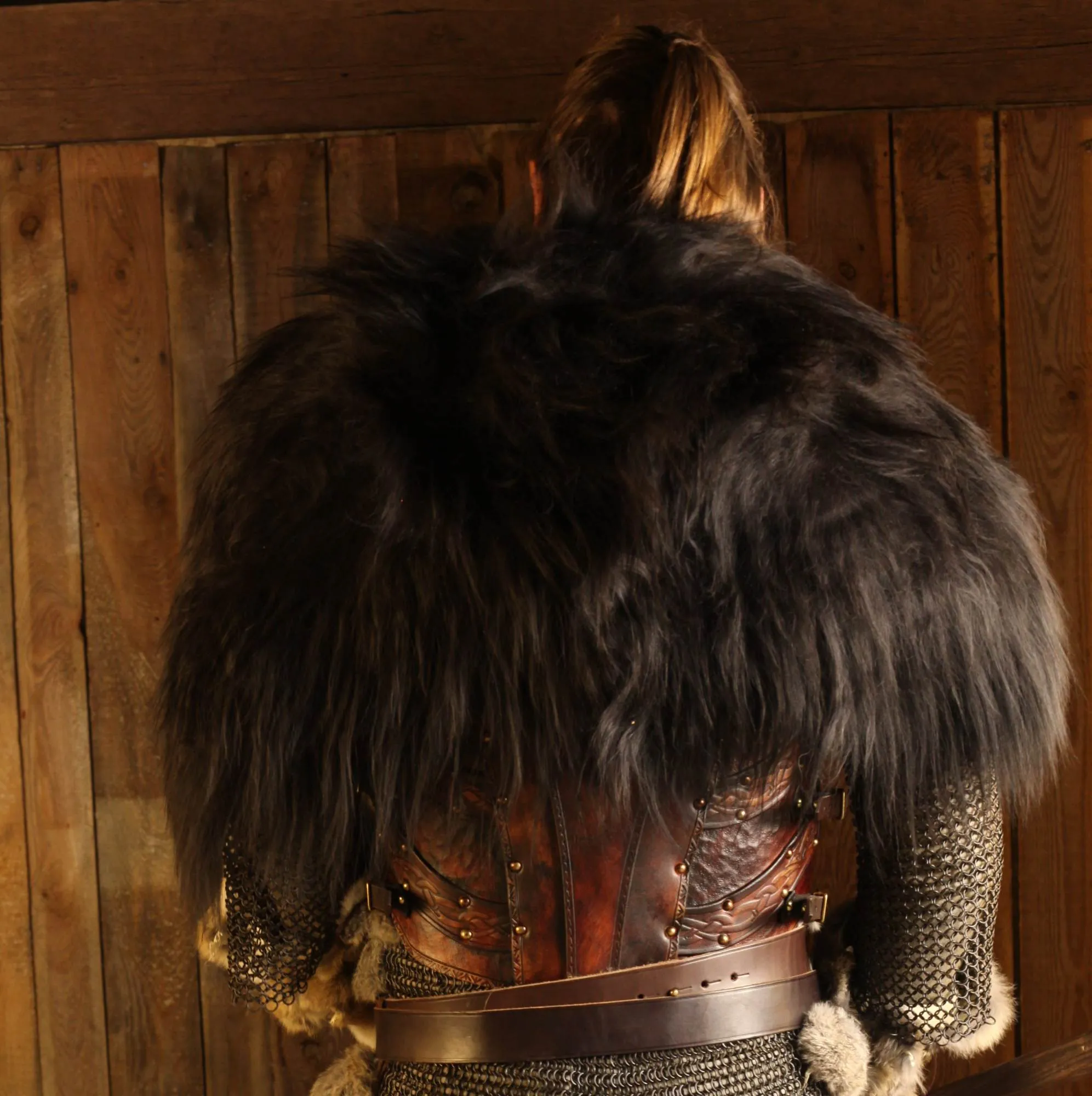 LARP Fellüberwurf schwarz/braun