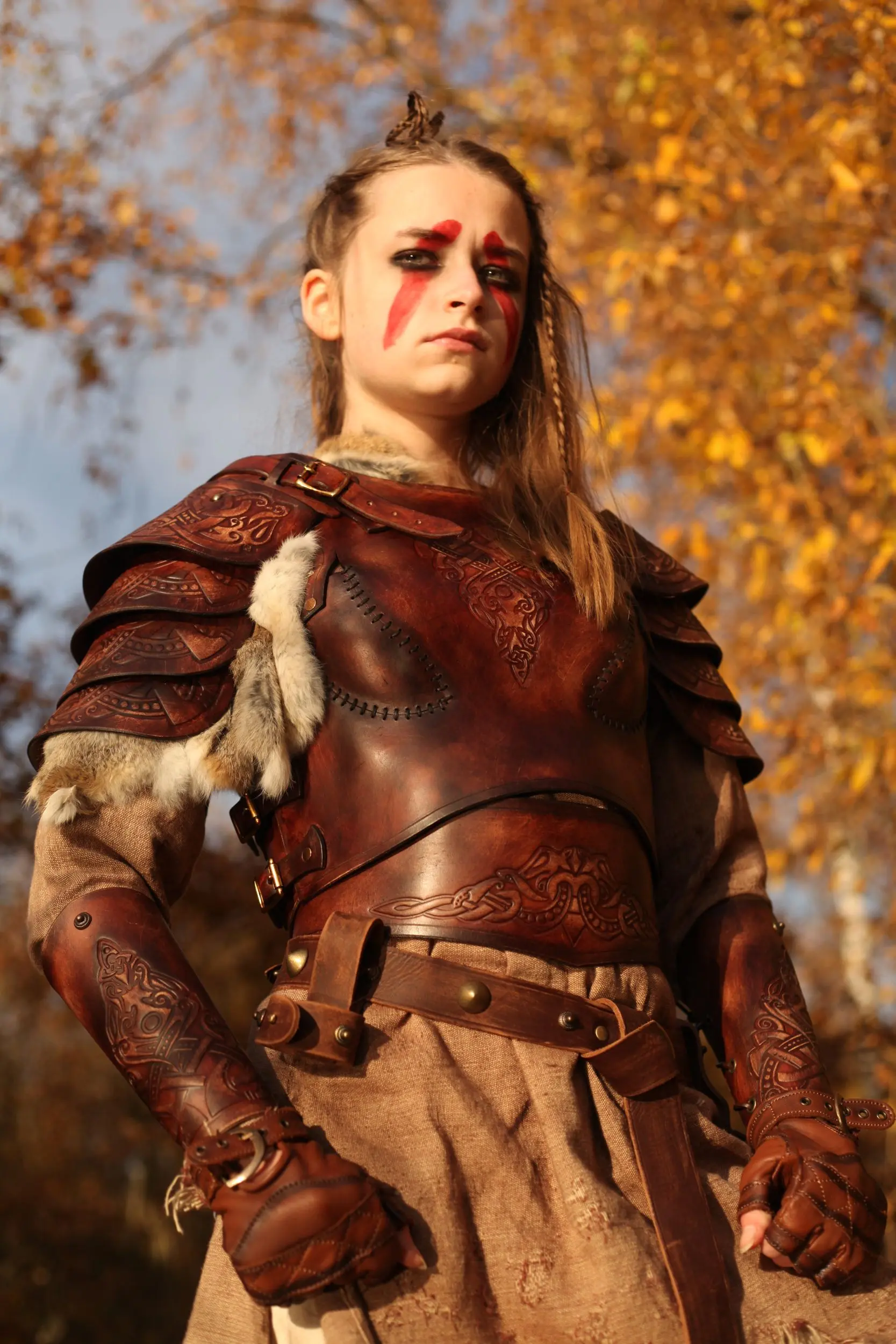 LARP Lederrüstung Schildmaid