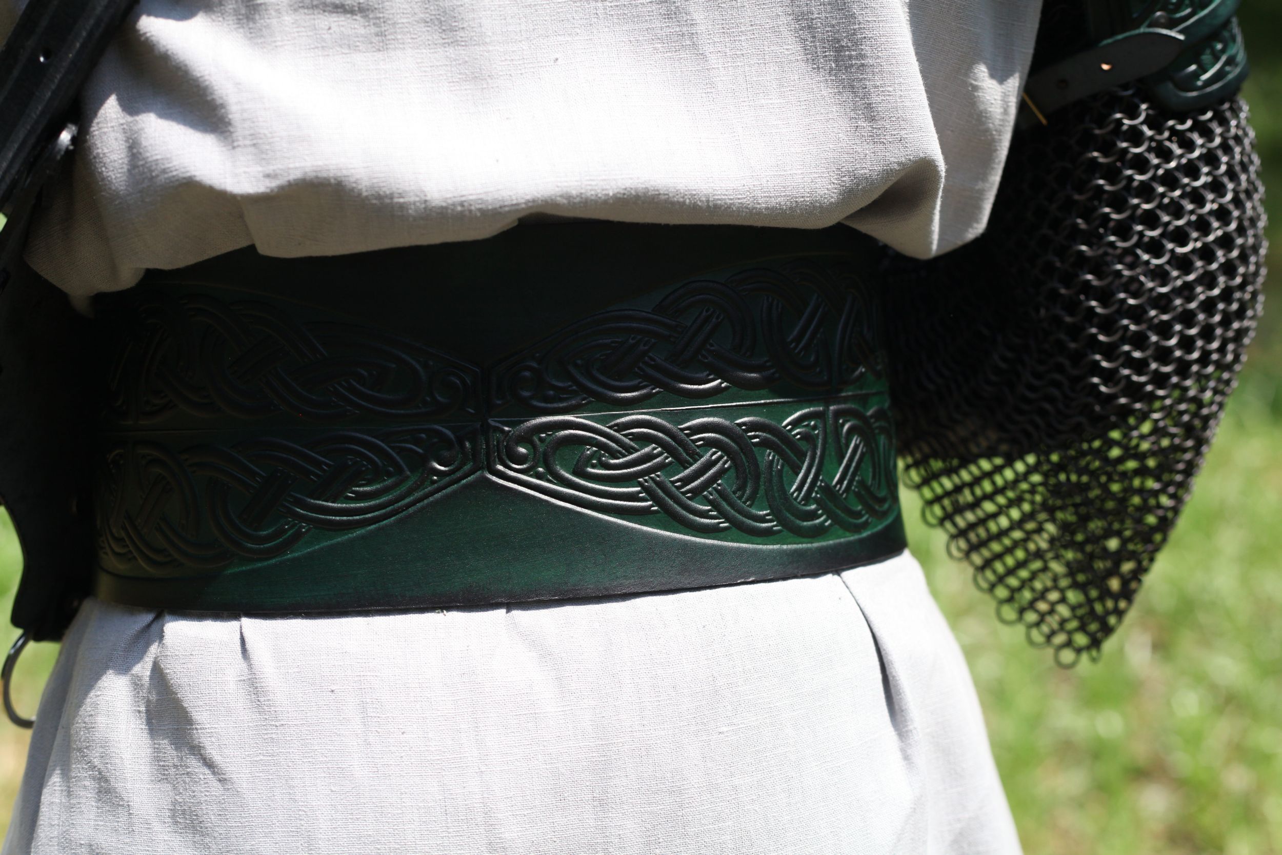 Breiter LARP Ledergürtel, grün