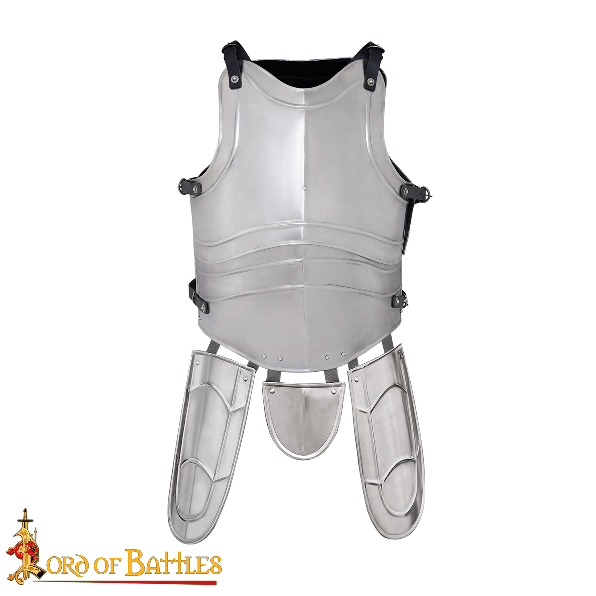 Mittelalterlicher Stahlkürass mit Beintaschen