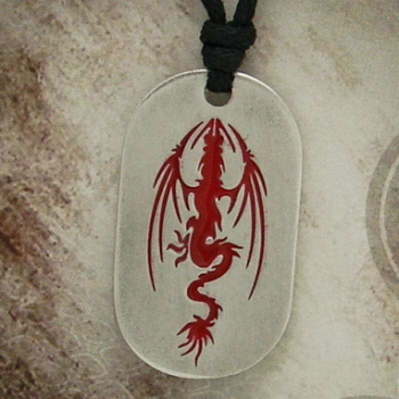 Zinnanhänger Drache, lang