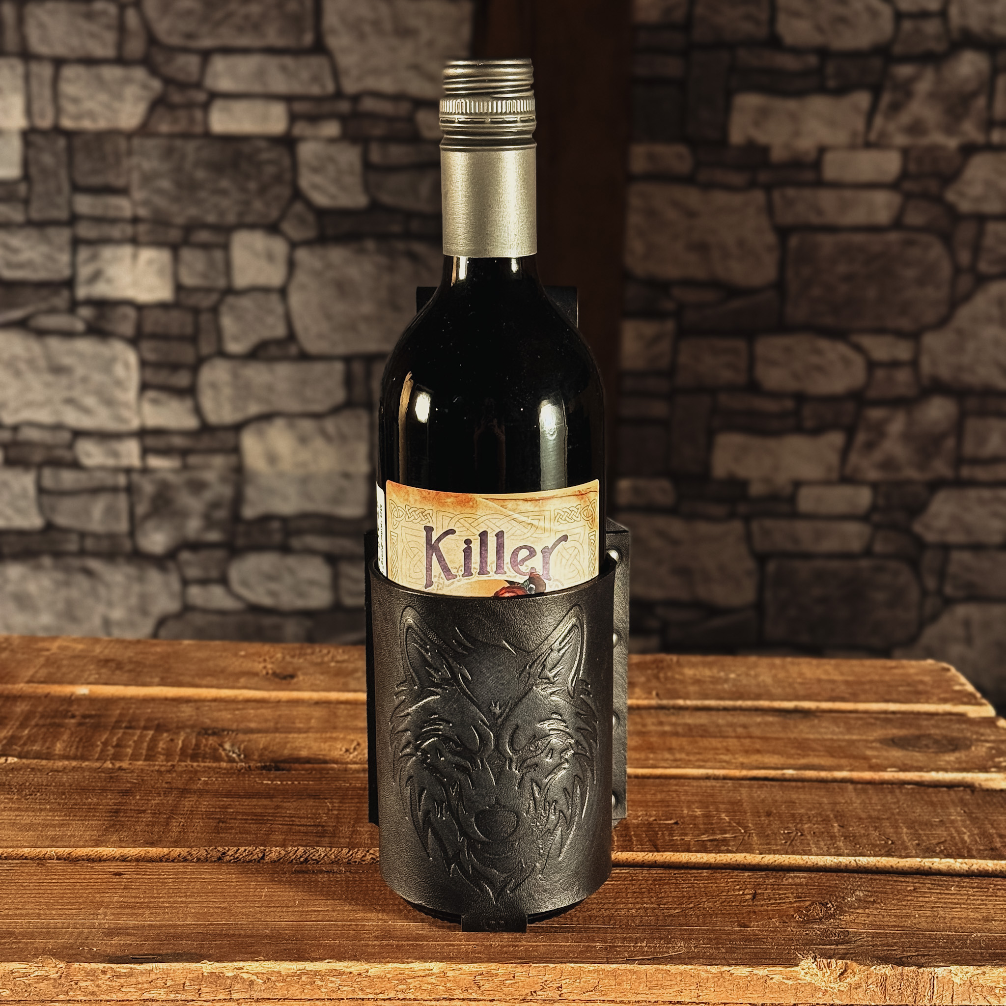 BecherBoss Getränkehalter grimmiger Wolf schwarz