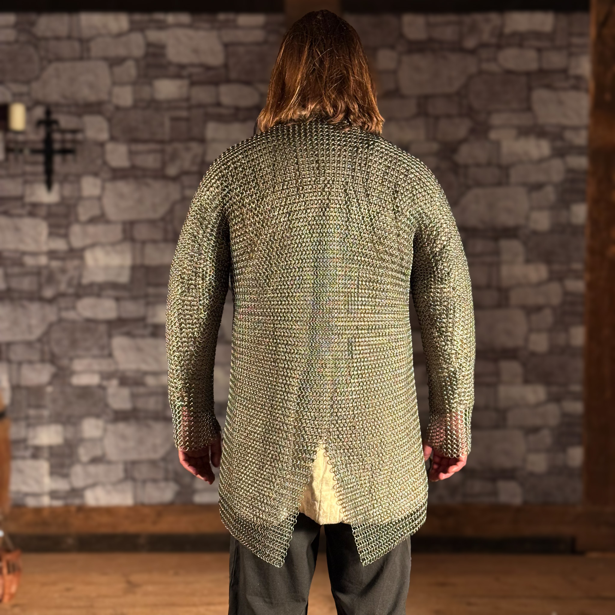 Kettenhemd Hauberk Federstahl, ID 8mm, unbehandelt