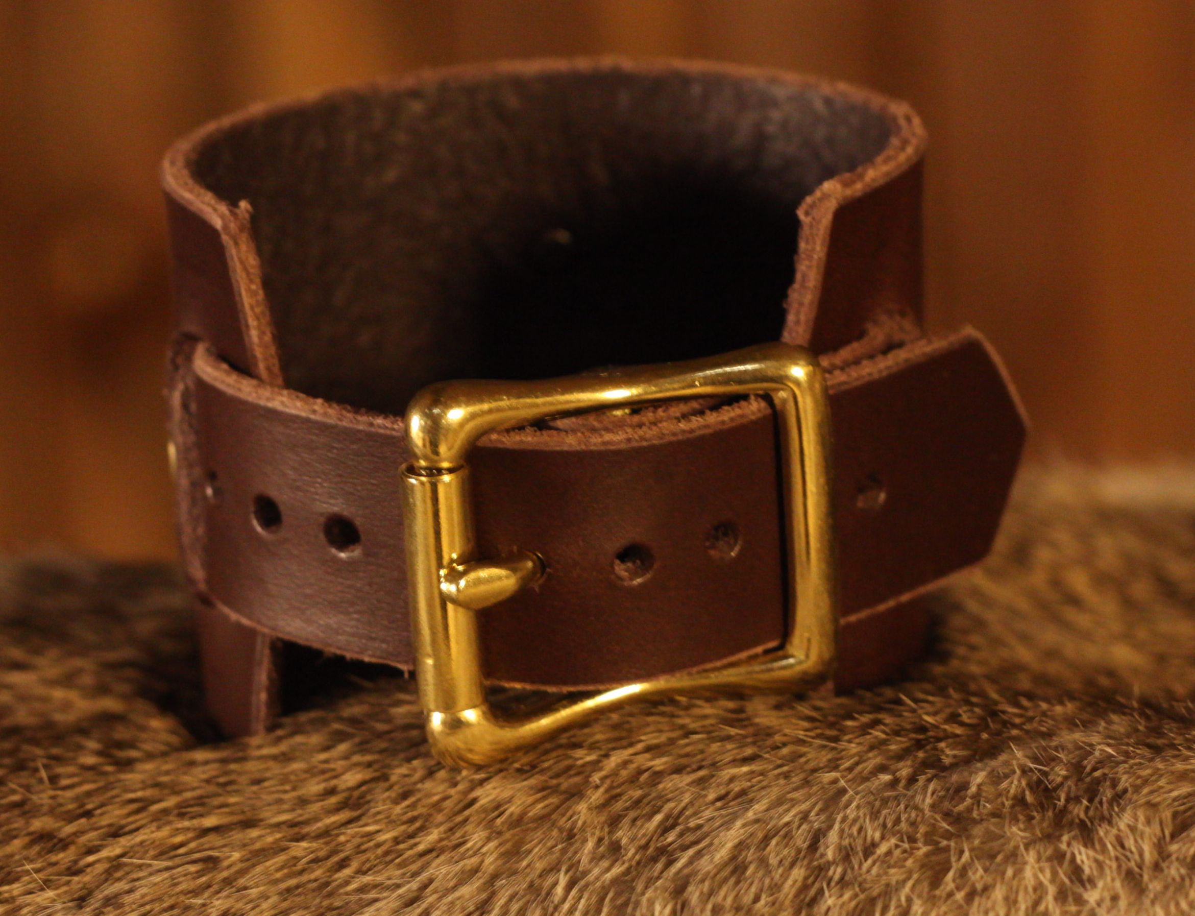 Lederarmband braun 6cm Drache