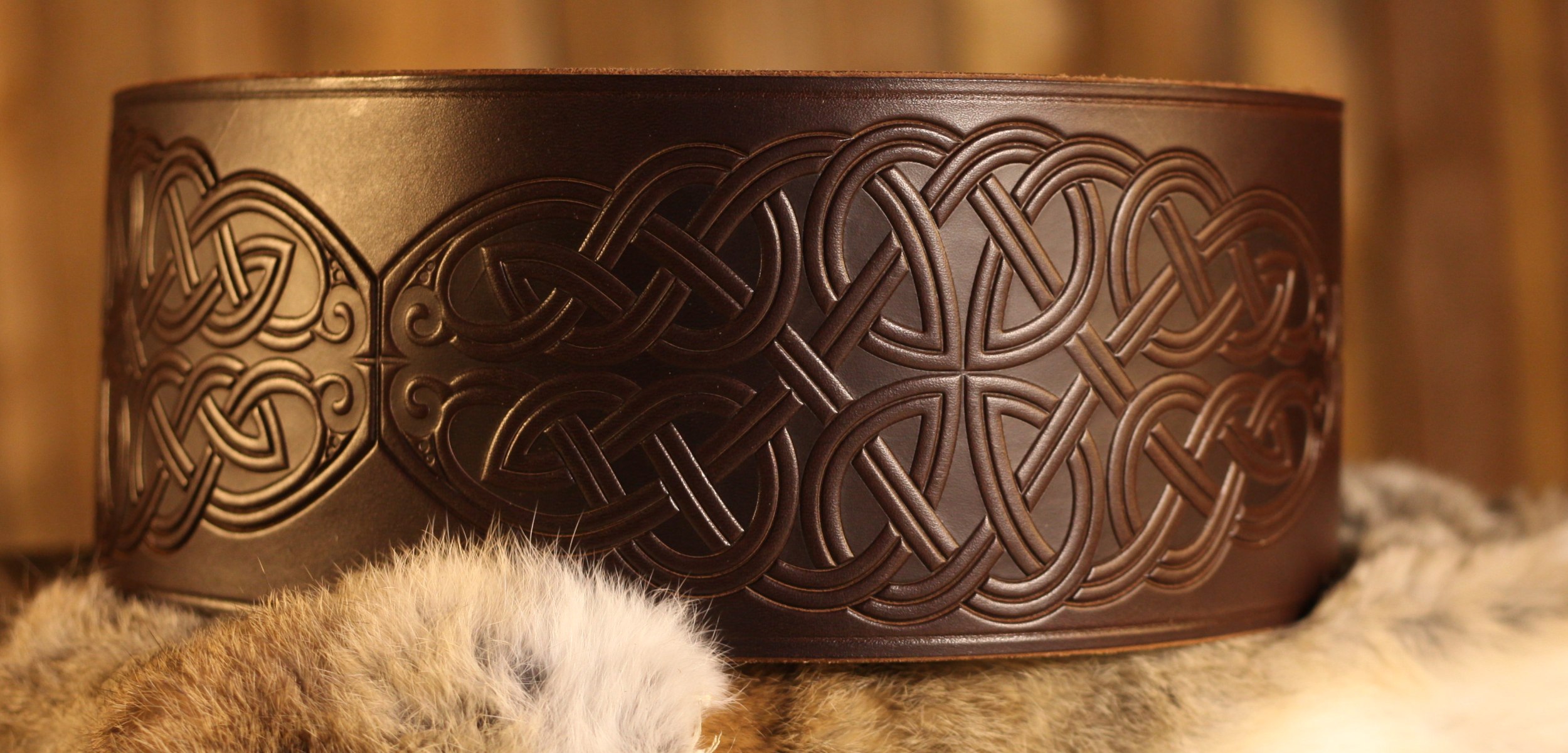 Breiter LARP Ledergürtel, dunkelbraun