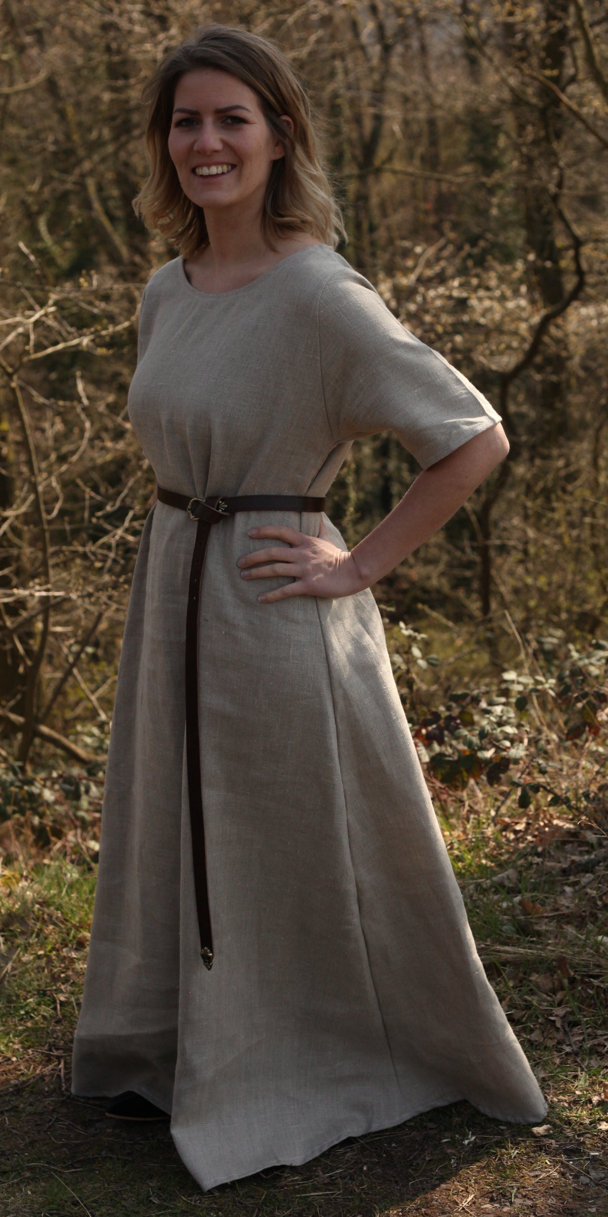 Kurzarmkleid aus Leinen Agnes