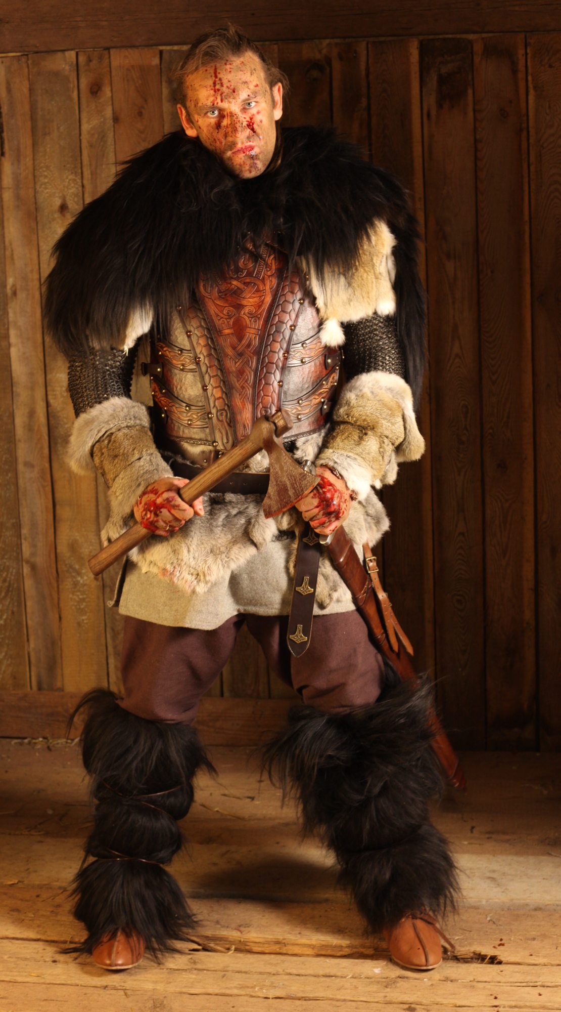 LARP Fellüberwurf schwarz/braun