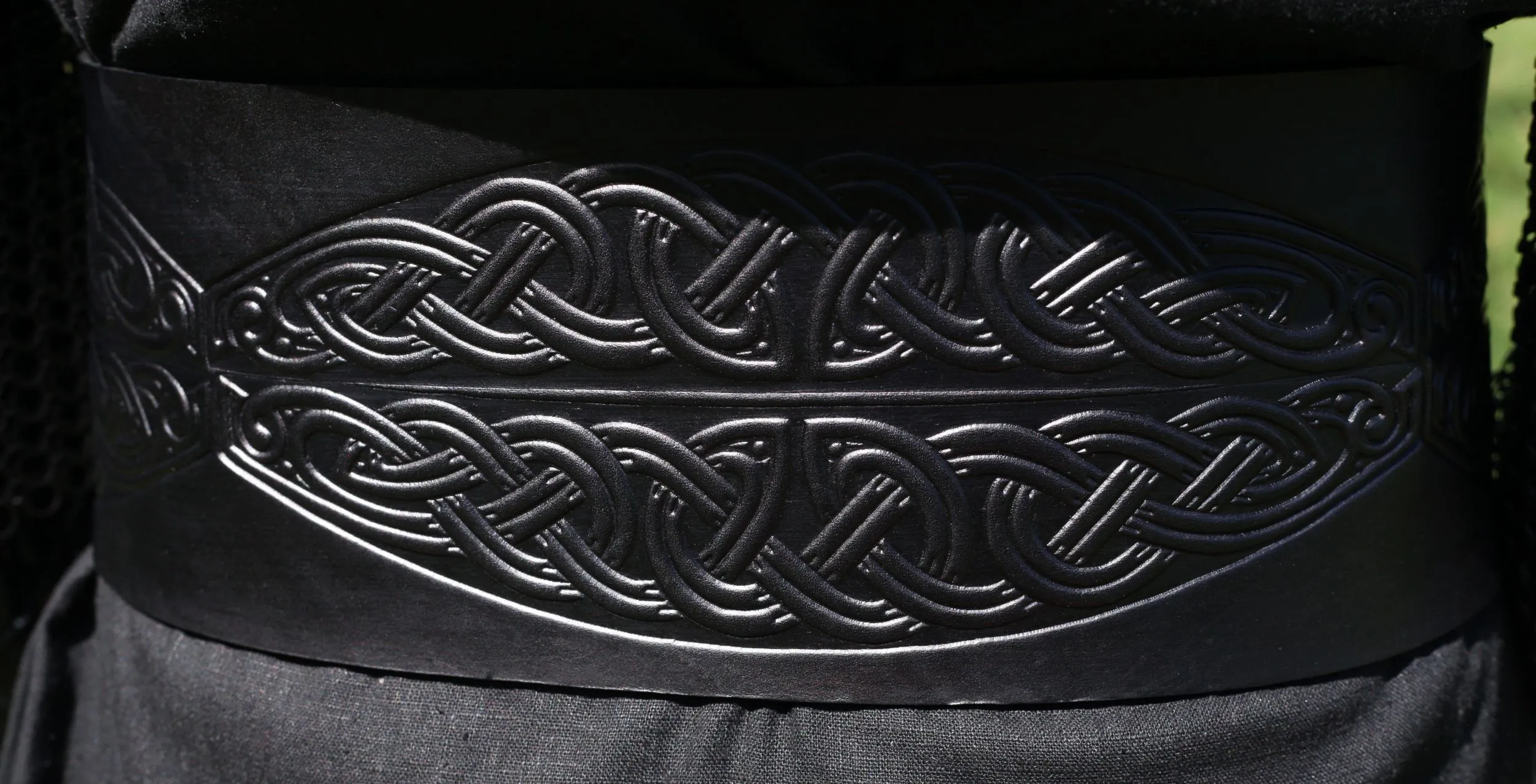 Breiter LARP Ledergürtel, schwarz