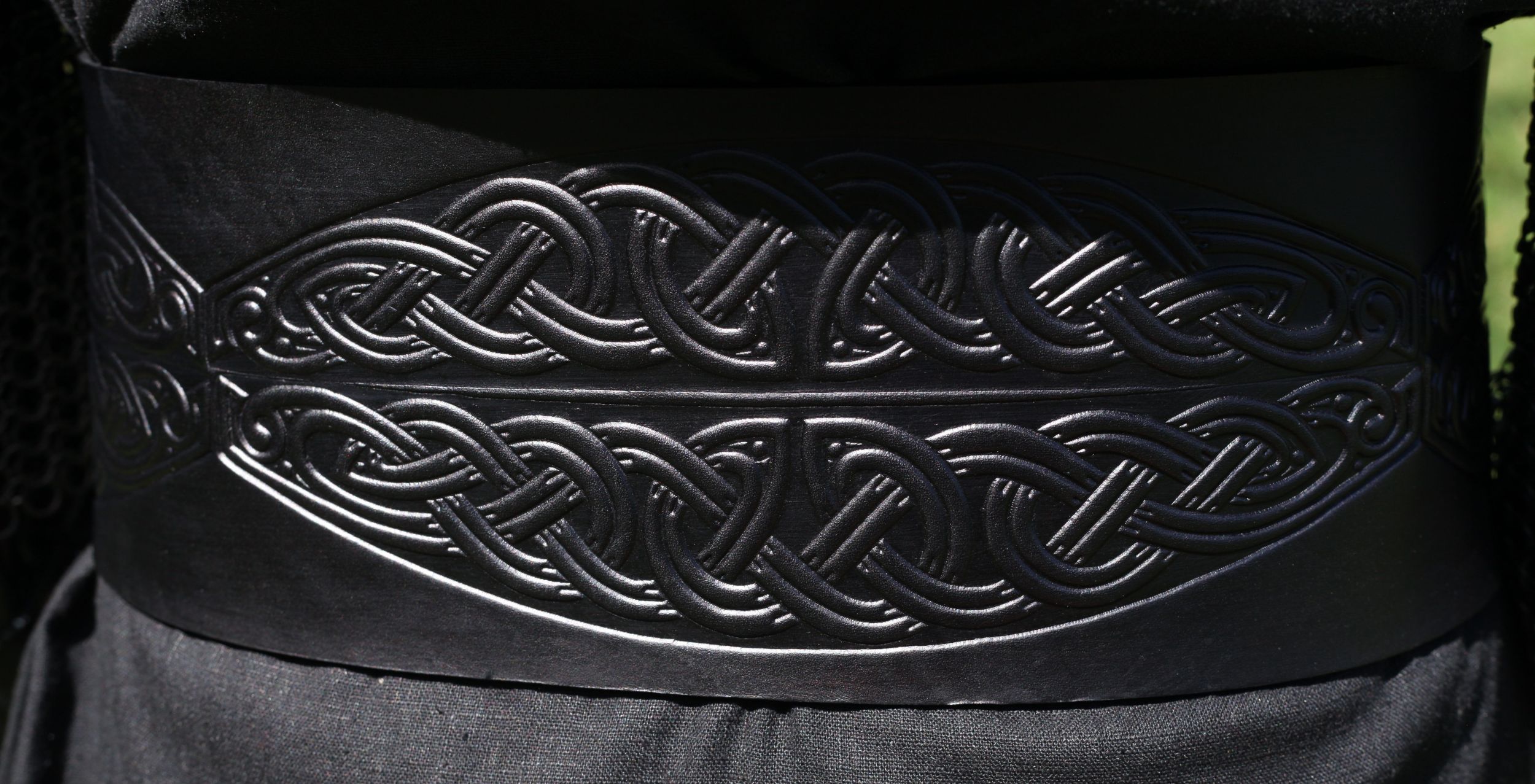 Breiter LARP Ledergürtel, schwarz